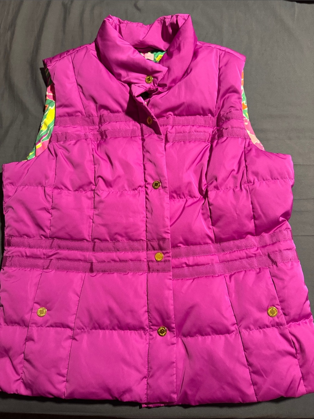 Lilly Pulitzer Bright Fuchsia Quilted Puffer Vest